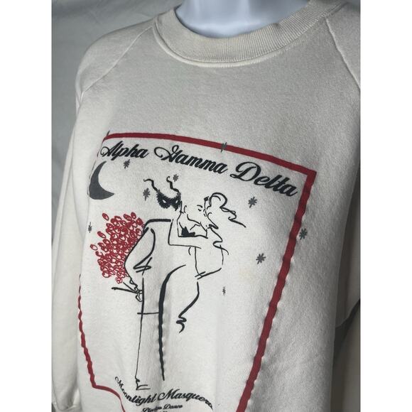 Alpha Gamma Delta Moonlight Masquerade Pledge Dance Sweatshirt Vintage 1989 - Picture 2 of 12